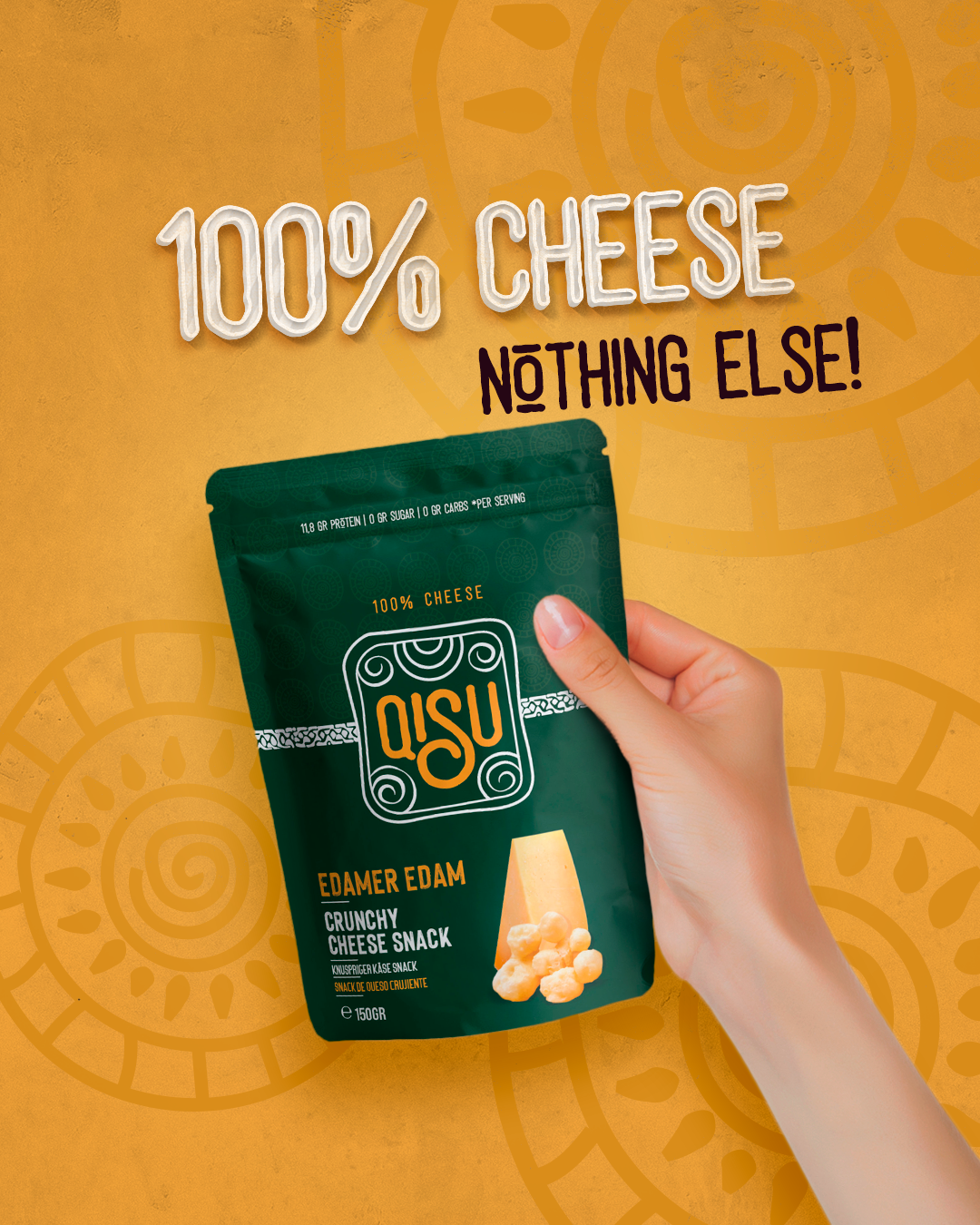 Crunchy Edamer Cheese Snack | 100% Real Cheese, Irresistible Crunch | 50g