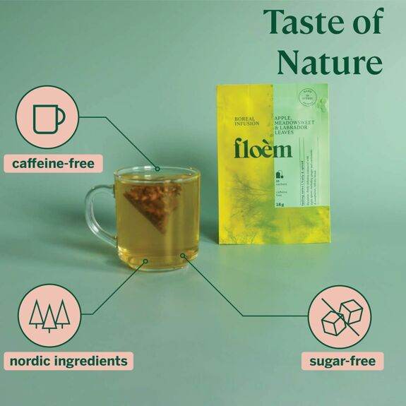 Nordic Herbal Tea – Apple, Meadowsweet & Labrador Leaves | Caffeine-Free & Antioxidant-Rich