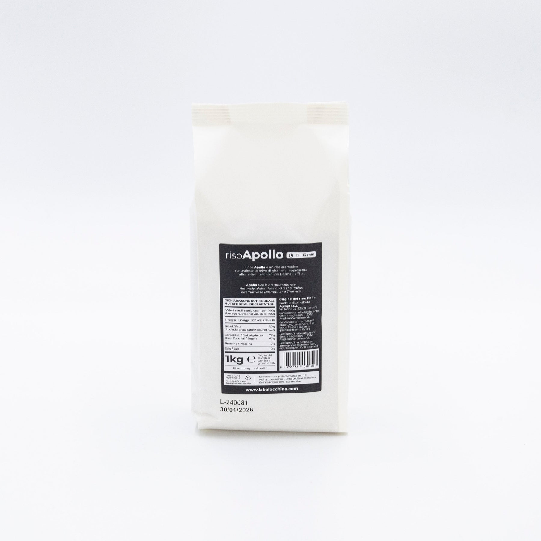 Apollo Rice – 1kg in Recyclable Paper | Aromatic Gluten-Free Rice for Versatile Dishes