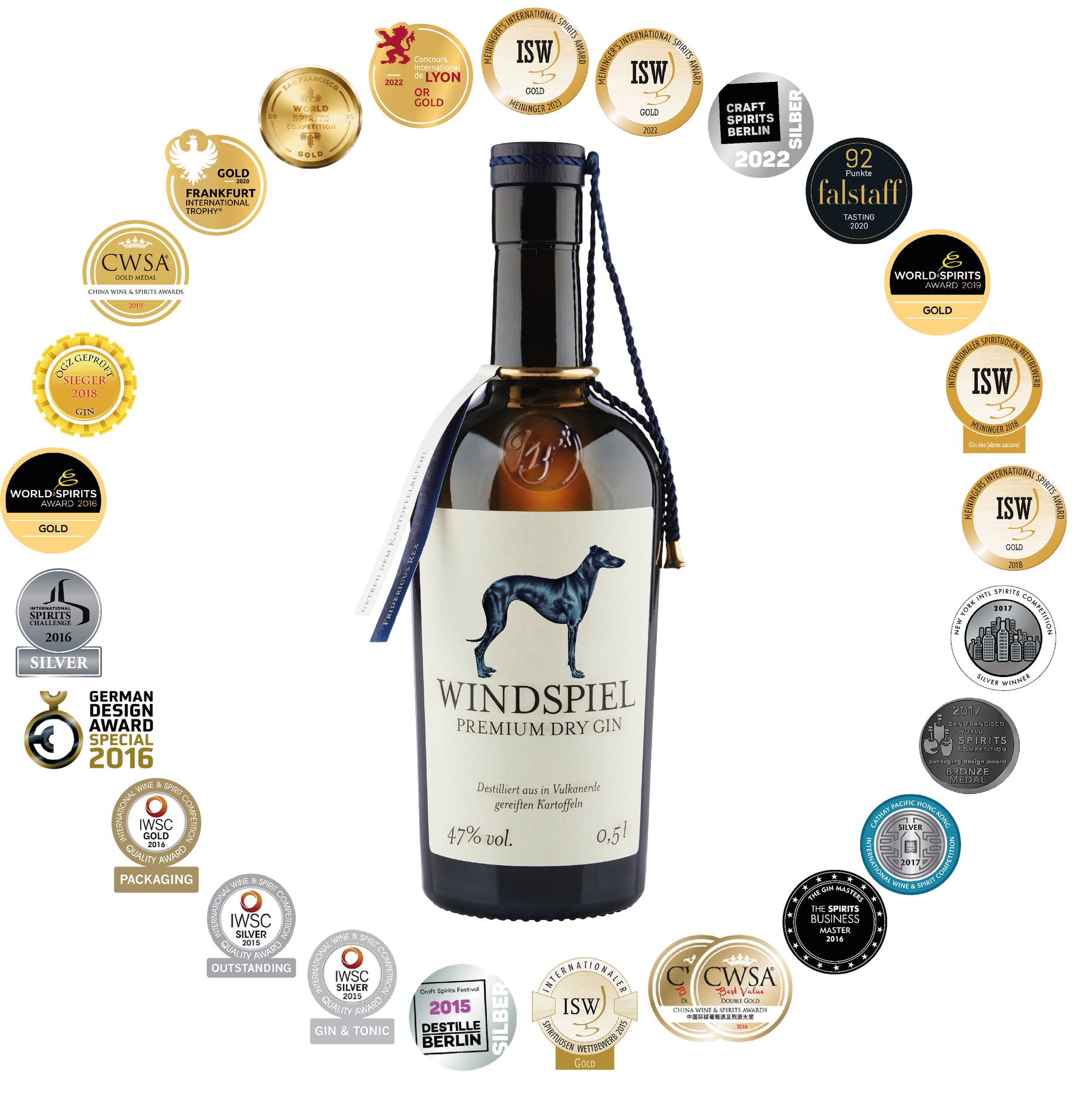 Windspiel London Dry Gin 47% vol. 0,5l