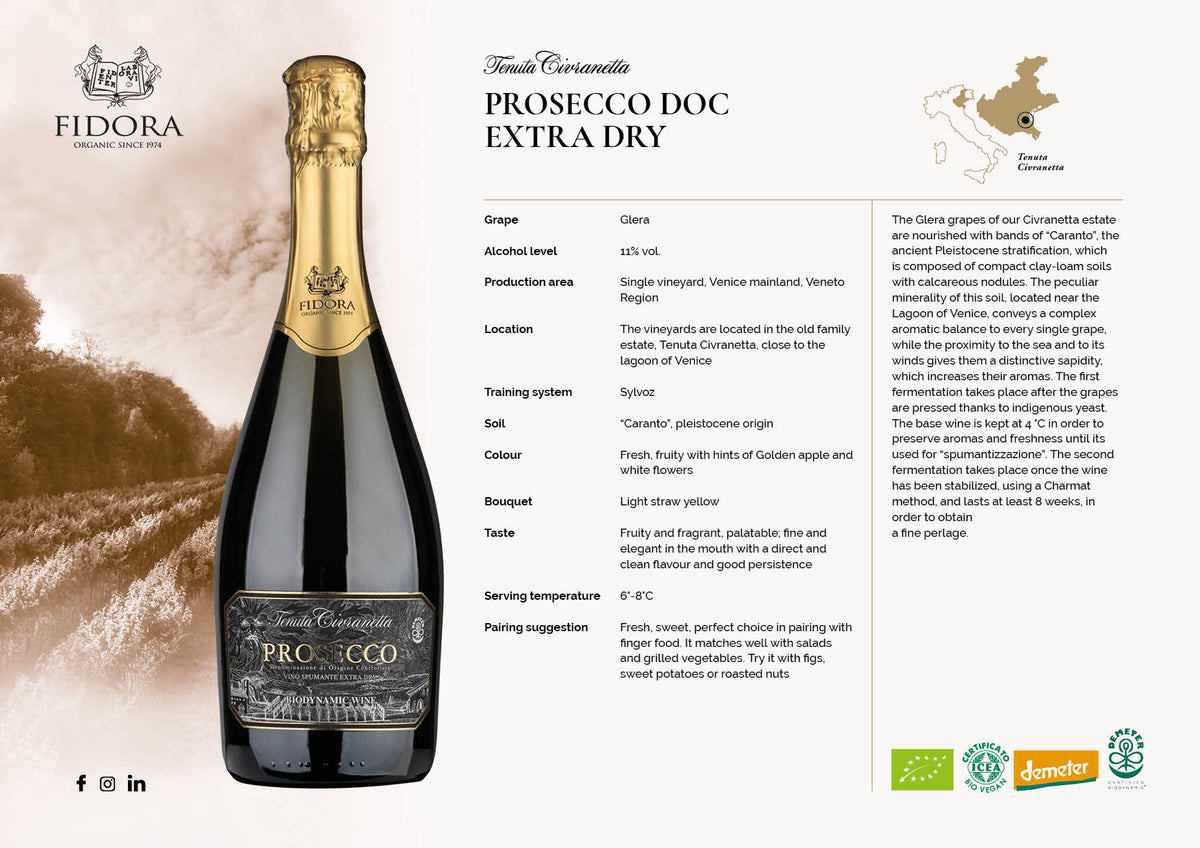 PROSECCO DOC SPUMANTE EXTRA DRY DEMETER