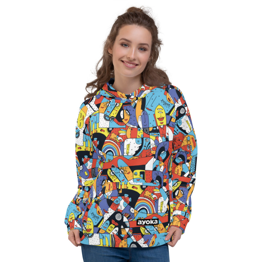 ayoka pattern unisex hoodie