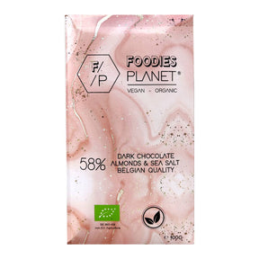 58% Dark chocolate with almonds & salt 100g