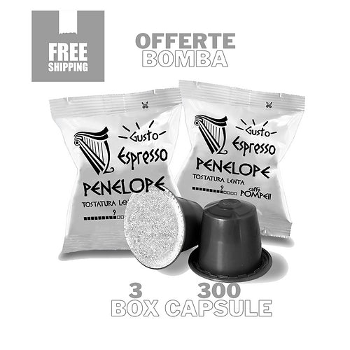 300 Capsules Coffee Compatible Nespresso * Penelope - Classic Espresso
