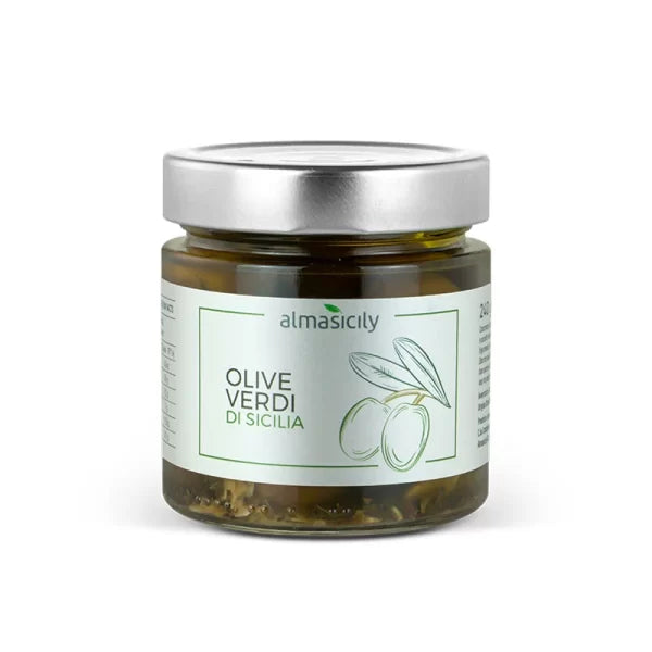 ALMASICILY - Сицилийские зеленые оливки, 240 г. - Superalex.co